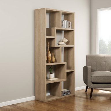 ESTANTE LIBRERO VILLA HOGAR ALDORA ROBLE CLARO NORDICO