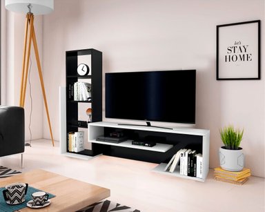 MUEBLE PARA TV 49' BRASILIA NEGRO/BLANCO