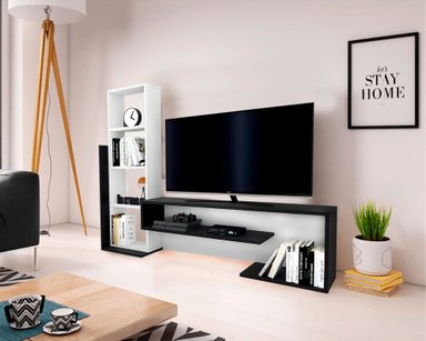 MUEBLE PARA TV 49' BRASILIA BLANCO/NEGRO