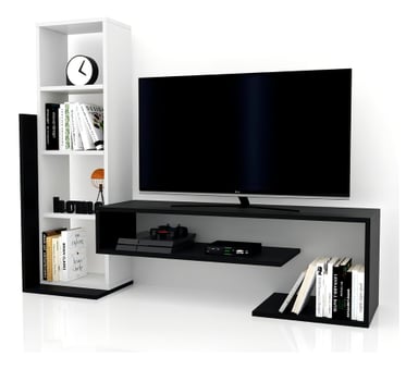 MUEBLE PARA TV 49' BRASILIA BLANCO/NEGRO - 2
