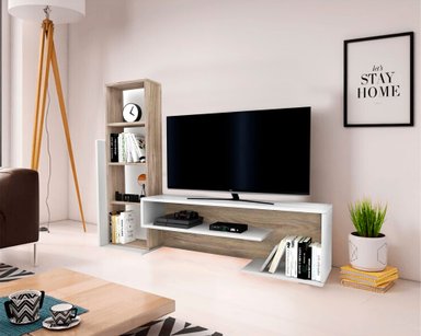 MUEBLE PARA TV 49' BRASILIA ROBLE CLARO/BLANCO