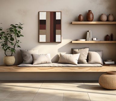 CUADRO SIGRID BROWN LIENZO TRENZADO CON HILOS DE ALGODÓN