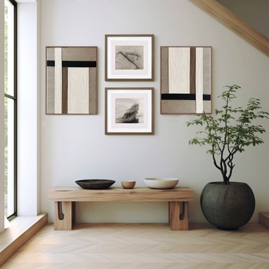 CUADRO DESERT LIENZO TRENZADO CON HILOS DE ALGODÓN