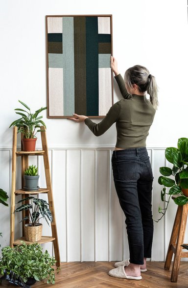 CUADRO ALICENT LIENZO TRENZADO CON HILOS DE ALGODÓN