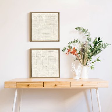 DÚO DE CUADROS HALLIE - LIENZO TRENZADO CON HILOS DE ALGODÓN