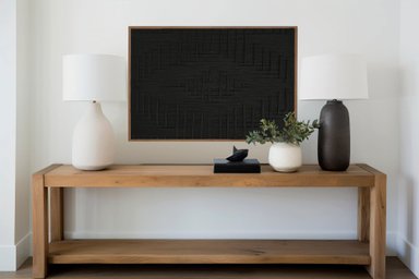 CUADRO DIAMONT LIENZO TRENZADO CON HILOS DE ALGODÓN NEGROS