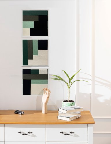 JUEGO DE 3 CUADROS MELISS - LIENZO TRENZADO