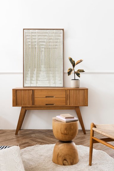 CUADRO CHARLOTT LIENZO TRENZADO CON HILOS DE ALGODÓN EN COLOR GARLIC