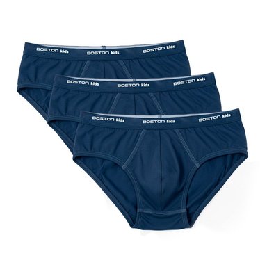 PACK 3 CALZONCILLOS ALGODÓN NIÑO BOSTON AZUL ACERO 879N KIDS