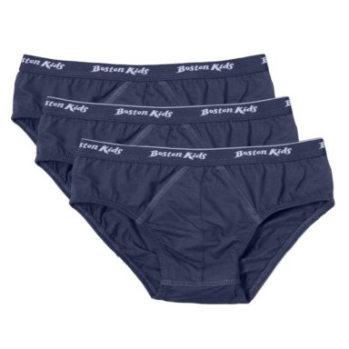 PACK 3 CALZONCILLOS ALGODÓN NIÑO BOSTON AZUL MARINO 879N KIDS