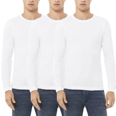 PACK X3 POLOS MANGA LARGA ALGODÓN BOSTON BLANCO 916 CUELLO REDONDO
