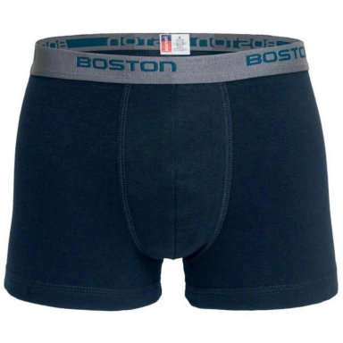 BÓXER BOSTON CORTO ELÁSTICO VISIBLE AZUL ACERO