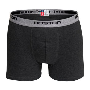 BÓXER BOSTON CORTO ELÁSTICO VISIBLE PLOMO OSCURO