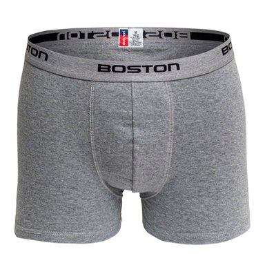 BÓXER BOSTON CORTO ELÁSTICO VISIBLE PLOMO CLARO