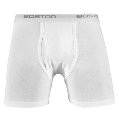 BÓXER BOSTON LARGO ELÁSTICO VISIBLE BLANCO