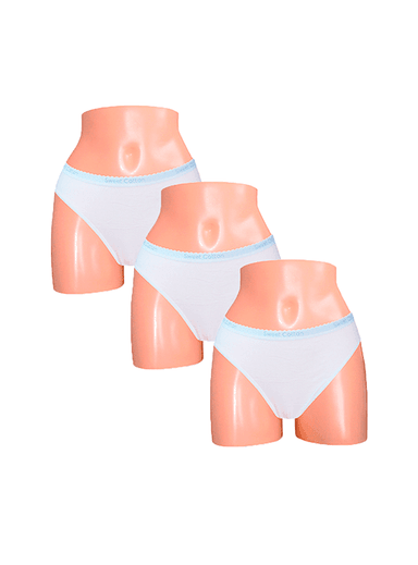 PACK X3 BIKINI ALGODÓN MUJER SWEET COTTON BLANCO 399 - 1