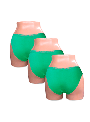 PACK X3 BIKINI ALGODÓN MUJER SWEET COTTON VERDE 399 KIWI - 2