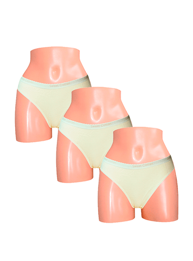 PACK X3 BIKINI ALGODÓN MUJER SWEET COTTON CREMA 399