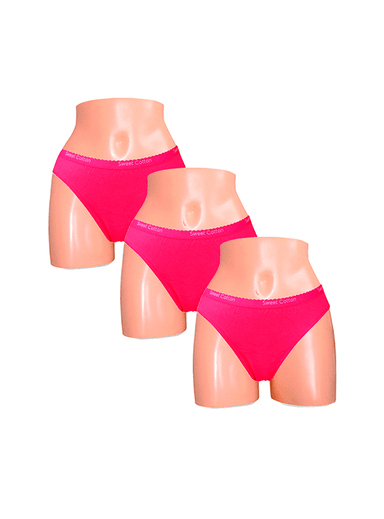 PACK X3 BIKINI ALGODÓN MUJER SWEET COTTON FUCSIA 399