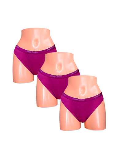PACK X3 BIKINI ALGODÓN MUJER SWEET COTTON LILA 399