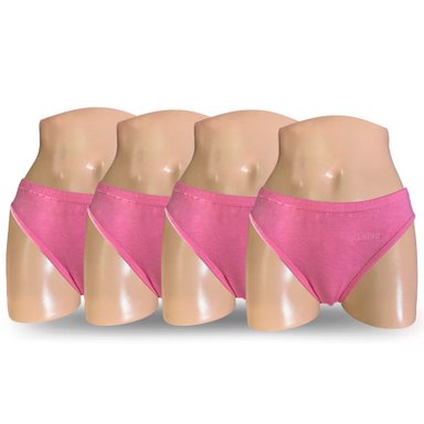 PACK BIKINI ALGODÓN MUJER MONINA CHICLE X4 TRUZA FRESA