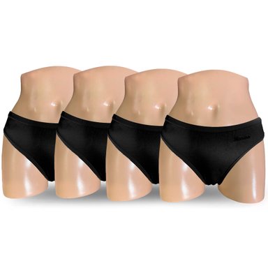 PACK BIKINI ALGODÓN MUJER MONINA NEGRO X4 TRUZA
