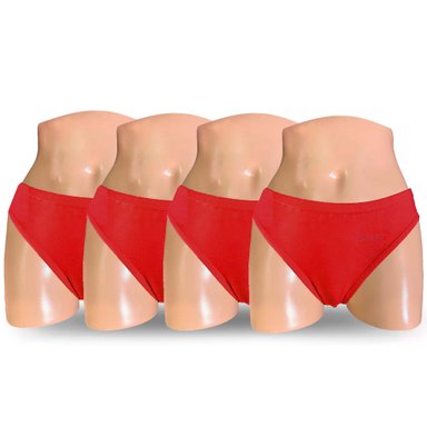 PACK BIKINI ALGODÓN MUJER MONINA ROJO X4 TRUZA