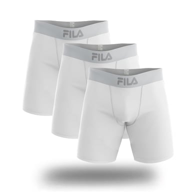 PACK X3 BOXER LARGO FILA PRETINA ANCHA BLANCO - 1