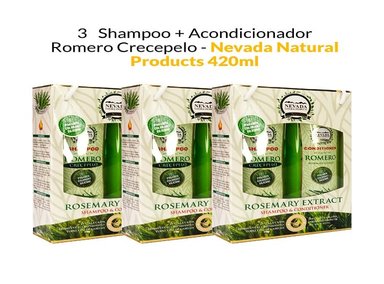 3 ROMERO CRECEPELO SHAMPOO + ACONDICIONADOR 420ML
