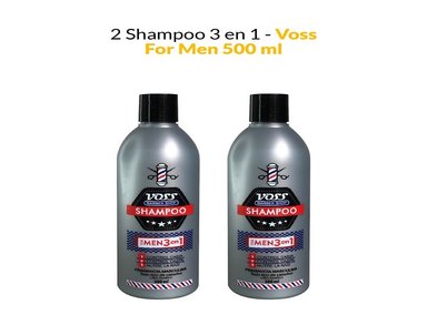 SHAMPOO VOSS 2 UNIDADES 3 EN 1 FOR MEN CANTIDAD 500ML