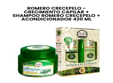 ROMERO CRECEPELO - CRECIMIENTO CAPILAR + SHAMPOO ROMERO CRECEPELO + ACONDICIONADOR 420 ML