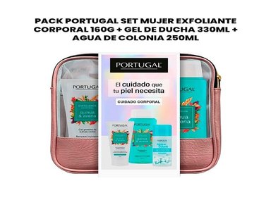 SET MUJER EXFOLIANTE CUERPO PORTUGAL AROMÁTICA PACK 160G + GEL DUCHA 330ML + AGUA COLONIA 250ML
