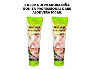 CREMA DEPILATORIA CUERPO P&W AROMÁTICA 2 UNIDADES NIÑA BONITA PROFESSIONAL CARE ALOE VERA 100ML
