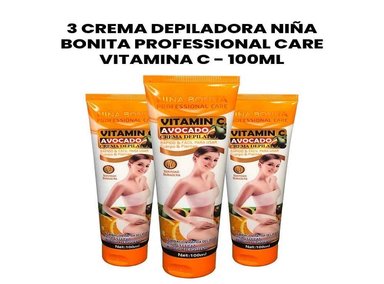 CREMA CUERPO P&W AROMÁTICA 3 UNIDADES DEPILADORA NIÑA BONITA PROFESSIONAL CARE VITAMINA C 100ML