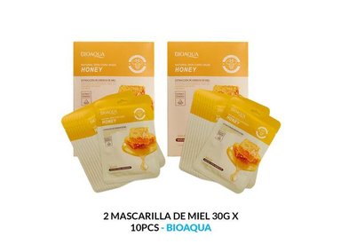 MASCARILLA BIOAQUA 30G NATURAL MIEL 10PCS 2 UNIDADES