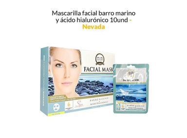 MASCARILLA NEVADA NATURAL PRODUCTS 10 UNIDADES VELO FACIAL BARRO MARINO Y ÁCIDO HIALURÓNICO