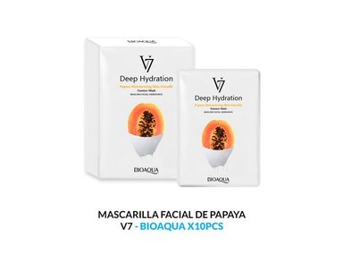 MASCARILLA FACIAL BIOAQUA 30G ESENCIA PAPAYA HIDRATACIÓN10PCS