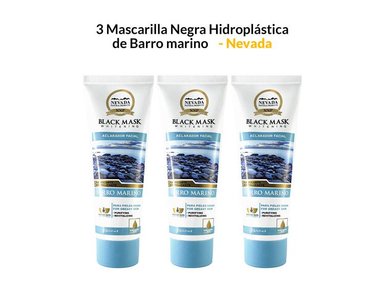 MASCARILLA NEVADA NATURAL PRODUCTS 120G NEGRA HIDROPLÁSTICA BARRO MARINO 3 UNIDADES