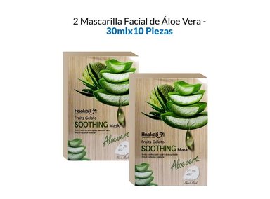 MASCARILLA FRUIT OF THE WOKALI 30ML CALMANTE ALOE VERA 10 PIEZAS 2 PACK