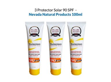 PACK 3 CREMA FACIAL NEVADA NATURAL PRODUCTS PROTECTOR SOLAR SPF 90 100 ML