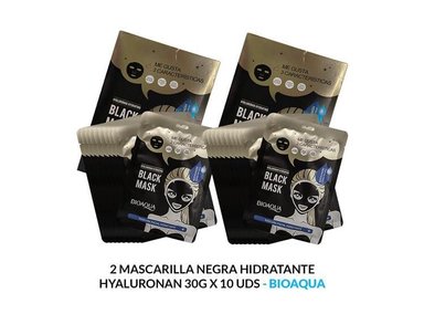 MASCARILLA BIOAQUA 30G NEGRA HIDRATANTE HYALURONAN 10 UDS 2 UNIDADES