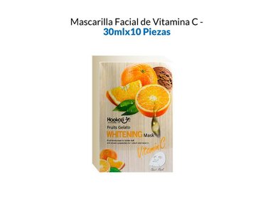 MÁSCARA FACIAL FRUIT OF THE WOKALI 30ML BLANQUEADORA VITAMINA C 10 PIEZAS