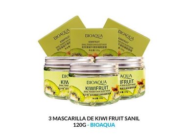 MASCARILLA DORMIR BIOAQUA 120G PIEL TIERNA KIWI FRUIT 3 UNI