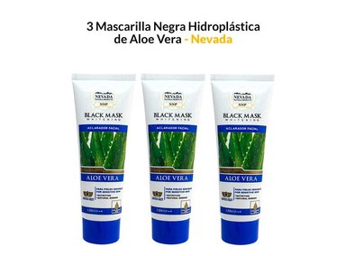 MASCARILLA NEVADA NATURAL PRODUCTS 120G NEGRA HIDROPLÁSTICA ALOE VERA 3 UNIDADES