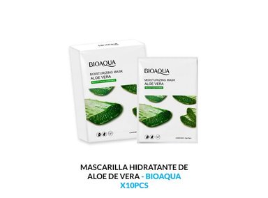 MASCARILLA FACIAL BIOAQUA 25G HIDRATANTE ALOE 10PCS