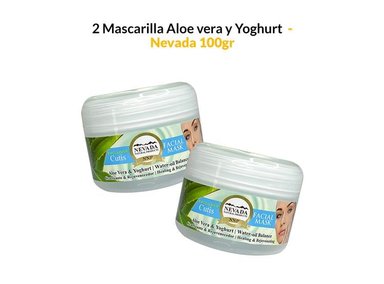 MASCARILLA NEVADA NATURAL PRODUCTS 100G ACLARADOR FACIAL ALOE VERA Y YOGURT 2 UNIDADES