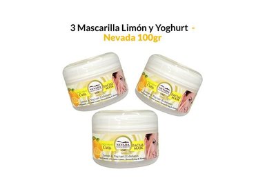 MASCARILLA NEVADA NATURAL PRODUCTS 100G ACLARADOR FACIAL LIMON Y YOGURT 3 UNIDADES