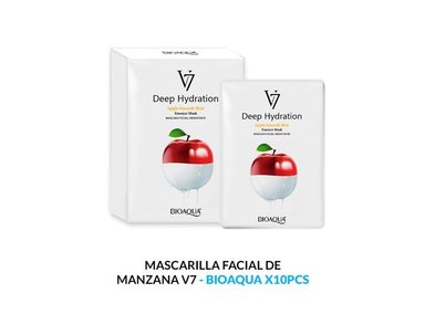 MASCARILLA FACIAL BIOAQUA 30G ESENCIA MANZANA 10PCS
