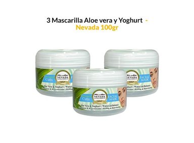 MASCARILLA NEVADA NATURAL PRODUCTS 100G ACLARADOR FACIAL ALOE VERA Y YOGURT 3 UNIDADES