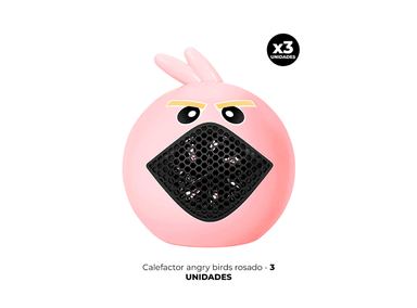 PACK 3 CALEFACTOR ANGRY BIRDS ROSADO